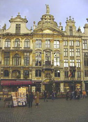 A view of "L'ange" (The Angel) on the Grand Place