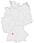 Map of Germany, showing the position of Ludwigsburg