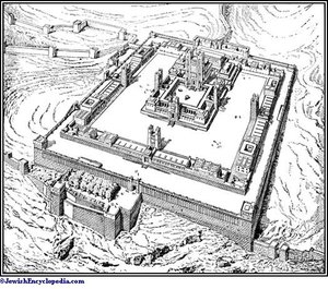 Drawing of Herod's Second Temple in Jerusalem