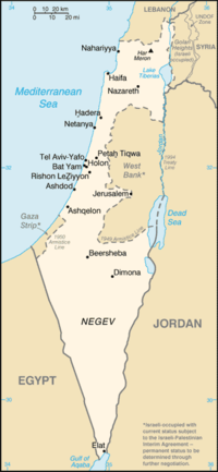 A current map of Israel