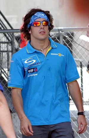 Fernando Alonso driving for the  Formula One team at the 2004 