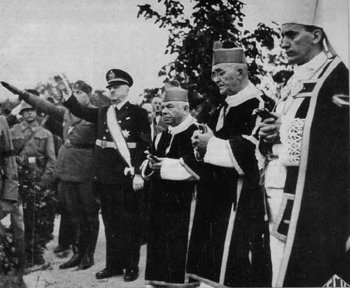 Church and state: leaders of church and the state together, in the Croatian Nazi puppet state
