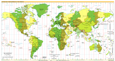 Standard Time Zones of the World by the CIA