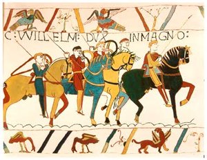 Scene from the Battle of Hastings as represented in the 