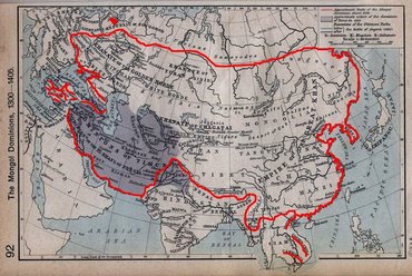 Map of Mongolian Empire and Successor States around 1400