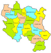 Districts in Central Serbia