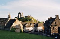 Corfe village and castle