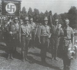 Hitler addressing SA members in the late 1920s