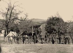 Federal soldiers at the courthouse, April 1865