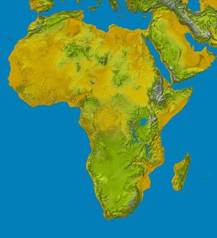 Altitude map of Africa