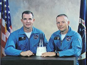 Gemini 8 crew portrait (L-R: Scott, Armstrong)