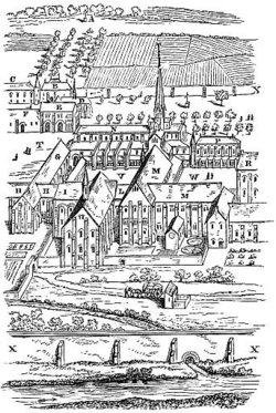 16th century Citeaux, perspective view (engraving)