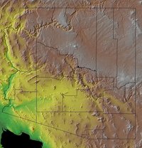 State Topography Image: Arizona