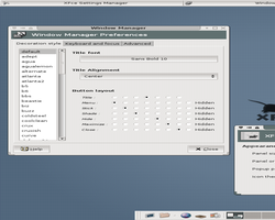 The default outlook of Xfce 4.0 with the settings manager