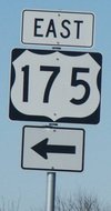 Marker for U.S. Highway 175 east of Kaufman, Texas