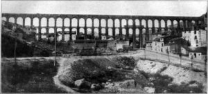 Roman aqueduct in Segovia (19th Century view)