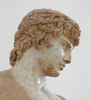 Bust of Antinous in the museum at 