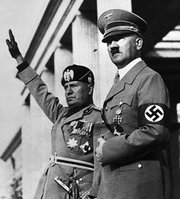 Mussolini (left) and Hitler sent their armies to North Africa and into Egypt against the British