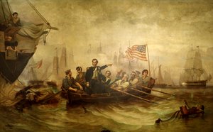 "We have met the enemy and they are ours."  in the . (Painting by William H. Powell, 1865)