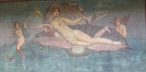 This mural from Pompeii is believed to be based on Anadyomene Venus, a lost painting by Apelles.