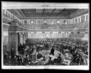 Harper's Weekly illustration of Johnson's impeachment trial in the .