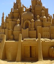 An elaborate sand sculpture.
