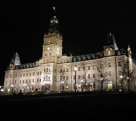 The Quebec Parliament Building at night