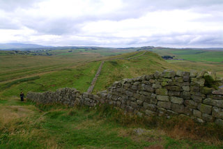 120 km  marked the border between Scotland to the north and the  to the south with small forts and gates every . Roman sway reached even farther north for a short time.