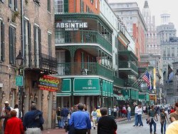 Bourbon Street, New Orleans, in 2003, looking towards Canal Street.