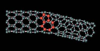 An electronic device known as a  can be formed by joining two nanoscale carbon tubes with different electronic properties.