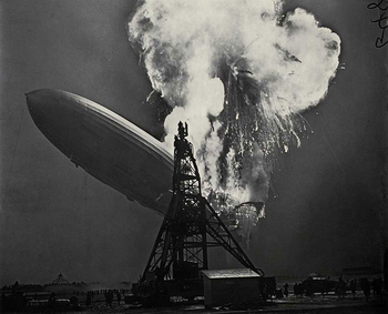 The Hindenburg burning
