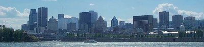Skyline of downtown Montreal, seen across the  from 