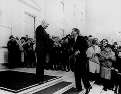 Eisenhower and President-elect John F. Kennedy, December, 1960.