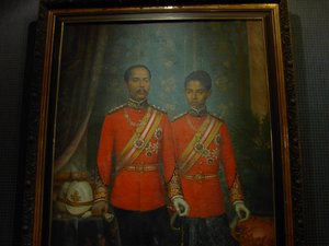 His Majesty King Rama V of Siam, with his son, later King Rama VI (portrait in National History Museum, Bangkok)