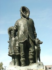 First monument to the first settlers in Fairbanks, Alaska