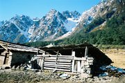 Mountain sheds like these are used by the rural populace as shelter for cattle in summer months as they take them for grazing in the higher reaches.