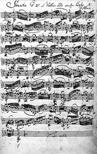 Violin Sonata No. 1 in G minor (BWV 1001) in Bach's handwriting