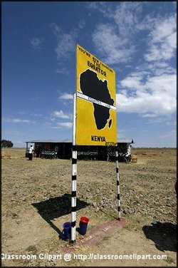 Kenya Africa, the equator marked on the sides of road