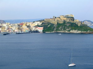  View of Corricella from Cape Pizzaco.