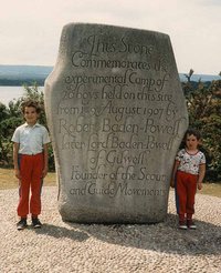 The monument commemorating the first Scout camp