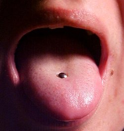 A pierced tongue