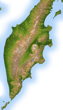 Topography of Kamchatka Peninsula