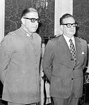 Pinochet (left) and Allende in 1973