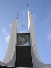 A modern spire on the 