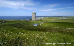 Castle on the coast of Ireland. Image provided by Classroom Clipart (http://classroomclipart.com)