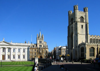 Left to Right: The ,  and the University Church (Great St. Mary's) from King's Parade