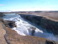 View of the whole Gullfoss taken in May.