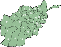 Map showing provinces of Afghanistan