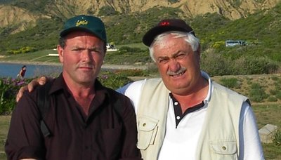 Me (left) on the beach at Anzac Cove, near Gelibolu (Gallipoli), Turkey, with Turkish historian Dr Kenan Celik, May 2002. My grandfather landed on this beach with the Australian and New Zealand Army Corps (ANZAC) on 25 April 1915.