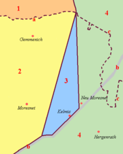 Location and surroundings of Neutral Moresnet. Click to enlarge and read the legend.